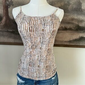 Ann Taylor Factory Brown and White Camisole